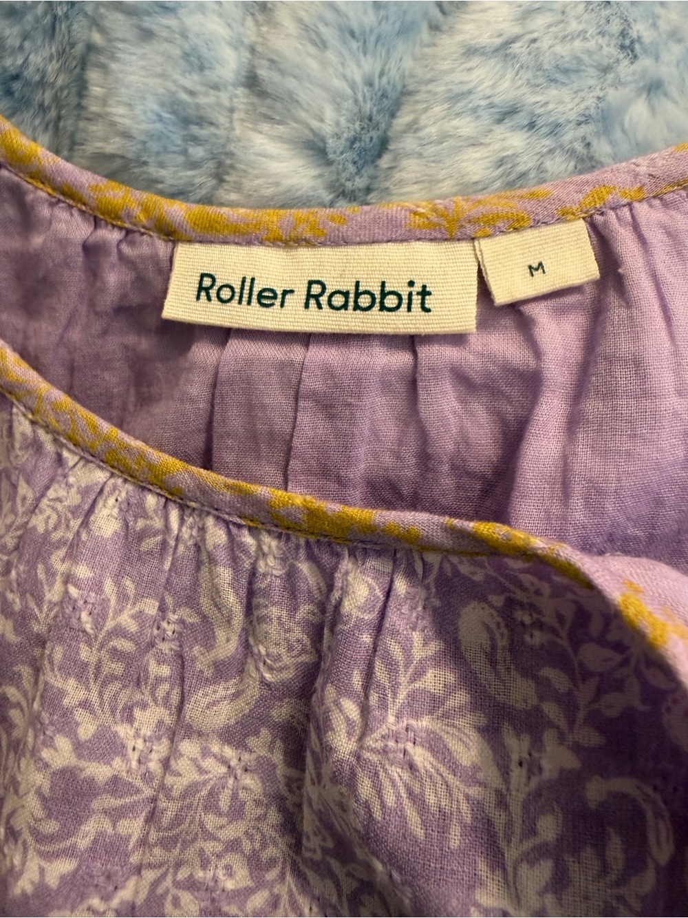 Roller Rabbit Lavender and Sage Tiered Maxi Dress with Gold Hem - Picture 3 of 3
